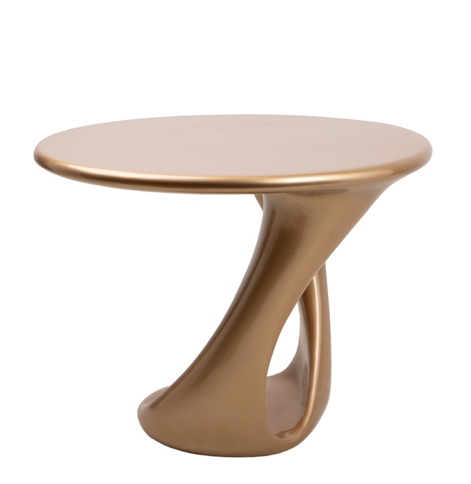 Masă de Dining Shangri La 100x100x75 cm, Rășină Auriu - King Home [2]