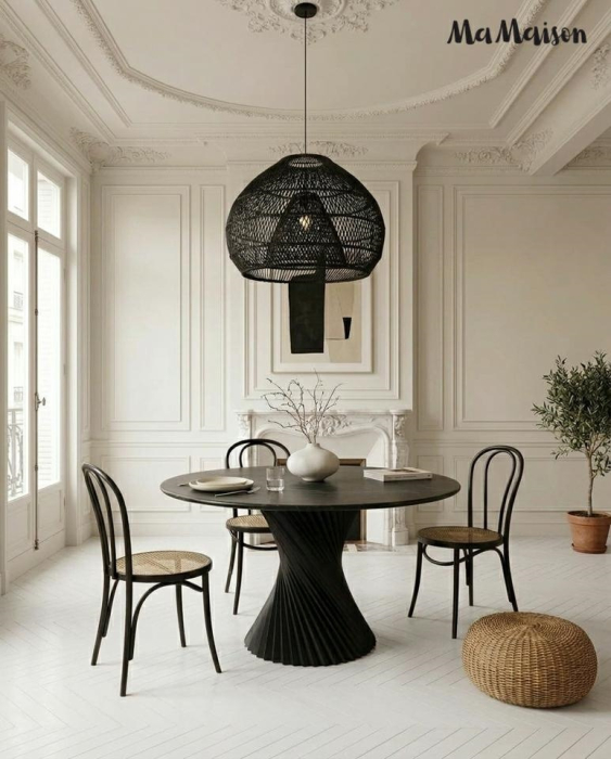 Masă de Dining Tango 120x120x76,5 cm, Negru - MaMaison [8]