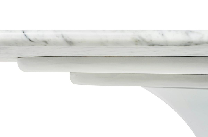 Masă de Dining Tulip Ellipse Marble 200x120x73 cm, Marmură și Metal Alb Lacuit la Înalt Luciu - King Home [5]