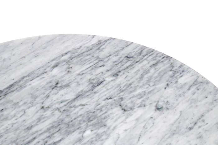 Masă de Dining Tulip Marble 100x100x74 cm, Marmură și Metal Alb Luciu Înalt - King Home [3]