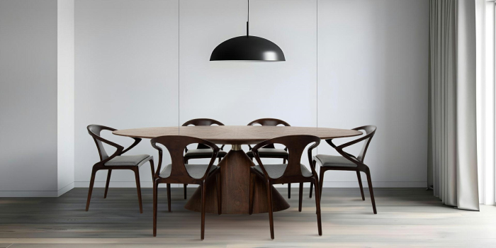 Masă de Dining Ufo 240x240x75,5 cm, Maro - King Home [5]