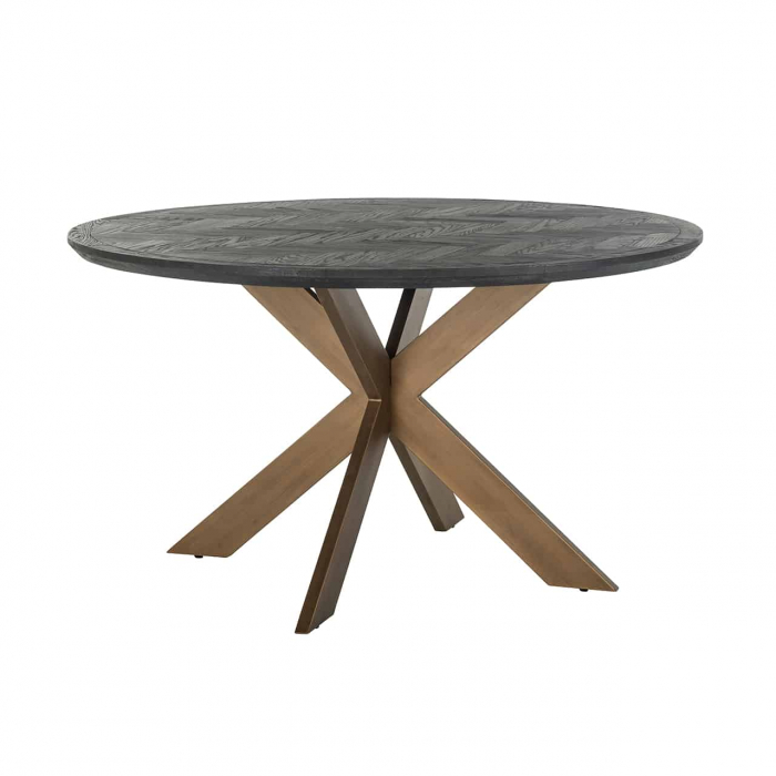 Masă de sufragerie Blackbone brass 140√ò (Negru rustic), 7381 - Richmond Interiors [1]
