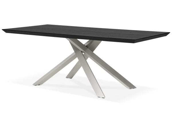 Masa design Callum 200x100 cm, blat negru lemn, picioare metalice, DT01260BLBS - Kokoon [3]