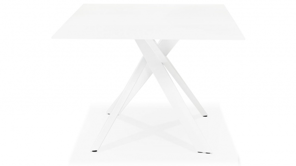 Masa design living alba Layton 200x100 cm, blat sticla, picioare metal, DT01240WHWH - Kokoon [3]
