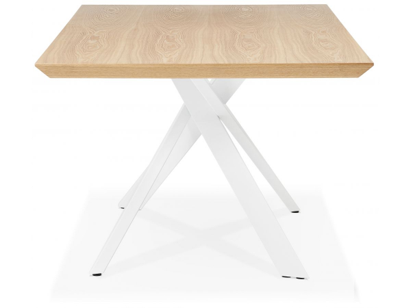 Masa design living Callum 200x100 cm, blat lemn natur, picioare albe metal, DT01210NAWH - Kokoon [2]
