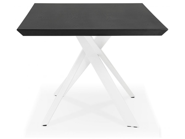Masa design living Callum 200x100 cm, blat negru lemn, picioare albe metal, DT01200BLWH - Kokoon [2]