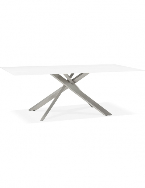 Masa design living Layton 200x100 cm, blat alb sticla, picioare metal, DT01300WHBS - Kokoon [5]