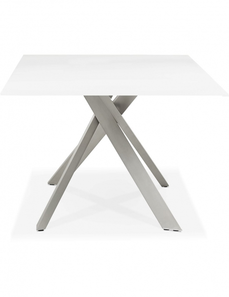 Masa design living Layton 200x100 cm, blat alb sticla, picioare metal, DT01300WHBS - Kokoon [3]
