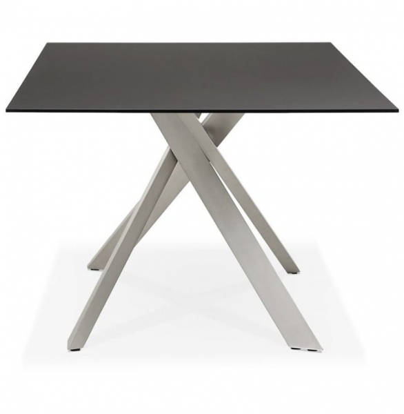 Masa design living Layton 200x100 cm, blat negru sticla, picioare metal, DT01310BLBS - Kokoon [3]