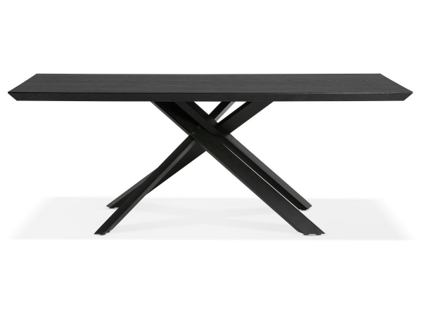 Masa design living neagra Callum 200x100 cm, blat lemn masiv, DT01100BLBL - Kokoon [2]