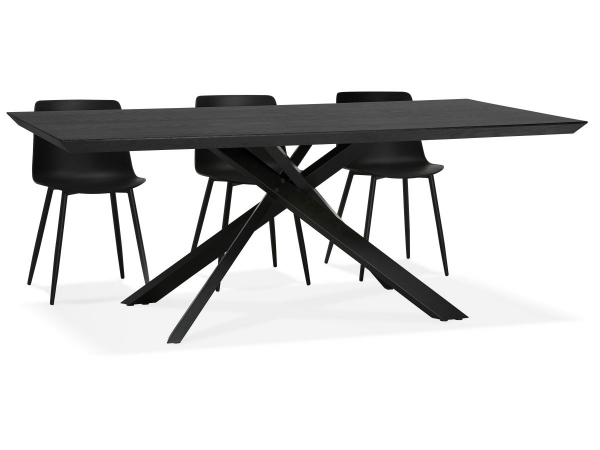 Masa design living neagra Callum 200x100 cm, blat lemn masiv, DT01100BLBL - Kokoon [10]