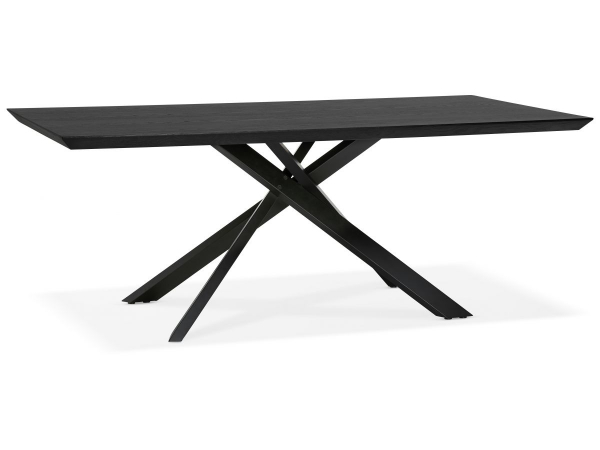 Masa design living neagra Callum 200x100 cm, blat lemn masiv, DT01100BLBL - Kokoon [4]