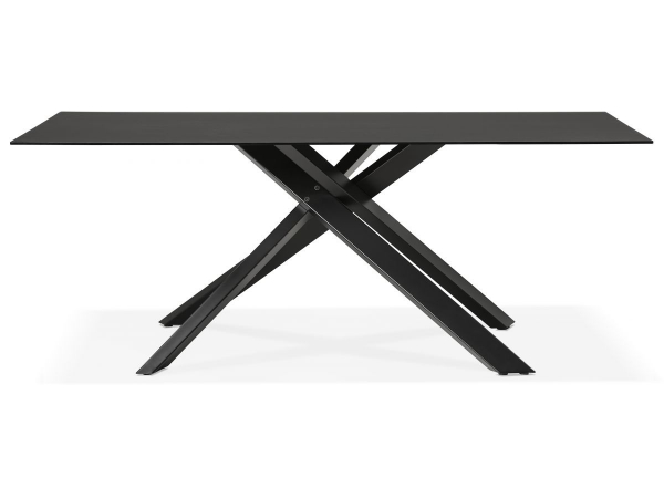 Masa design living neagra Layton 200x100 cm, blat sticla, picioare metal, DT01190BLBL - Kokoon [9]