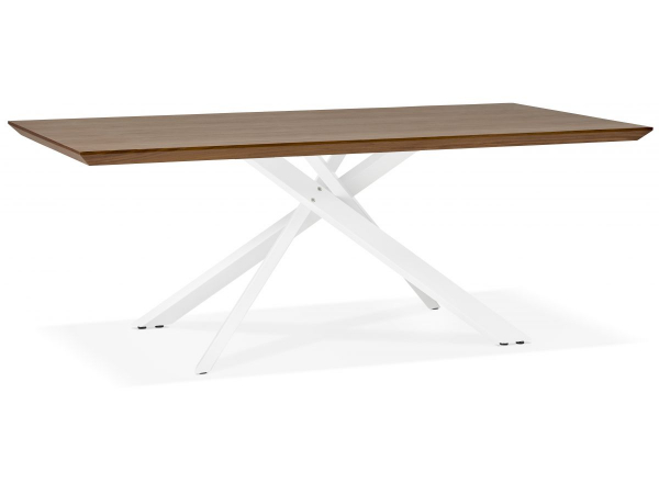 Masa design living nuc Callum 200x100 cm, blat lemn, picioare albe metal, DT01220WAWH - Kokoon [5]