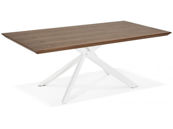 Masa design living nuc Callum 200x100 cm, blat lemn, picioare albe metal, DT01220WAWH - Kokoon [4]