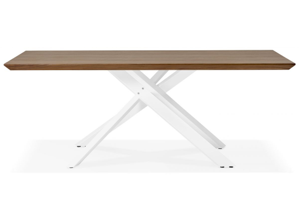 Masa design living nuc Callum 200x100 cm, blat lemn, picioare albe metal, DT01220WAWH - Kokoon [2]