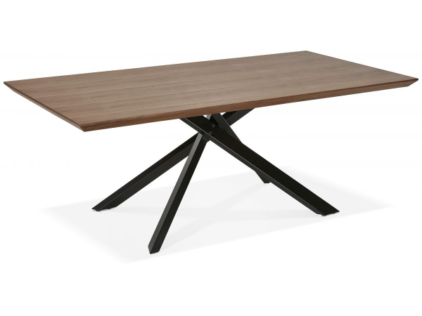 Masa design living nuc Callum 200x100 cm, lemn masiv, picioare metalice negre, DT01120WABL - Kokoon [3]