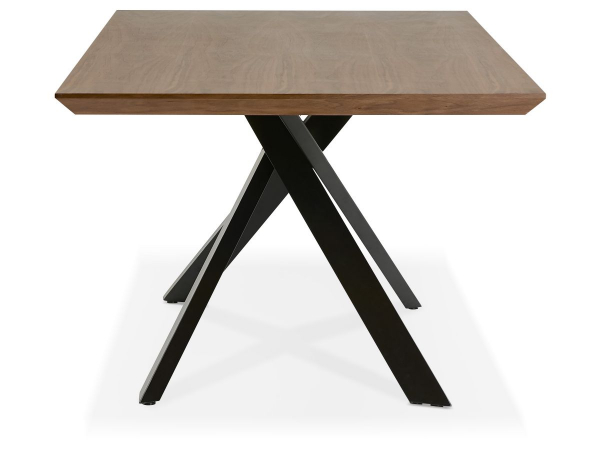 Masa design living nuc Callum 200x100 cm, lemn masiv, picioare metalice negre, DT01120WABL - Kokoon [2]