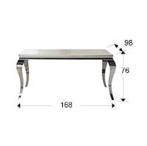 Masa dining baroc Jerrea, 168x98 cm, din otel inoxidabil cu blat de sticla, 792219 - Schuller [2]