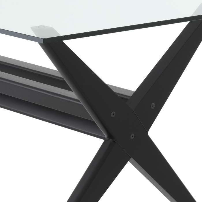 Masa dining lux Maynor 230x100 cm lemn mindi maro/negru, top sticla transparenta | Eichholtz - 114182 [9]