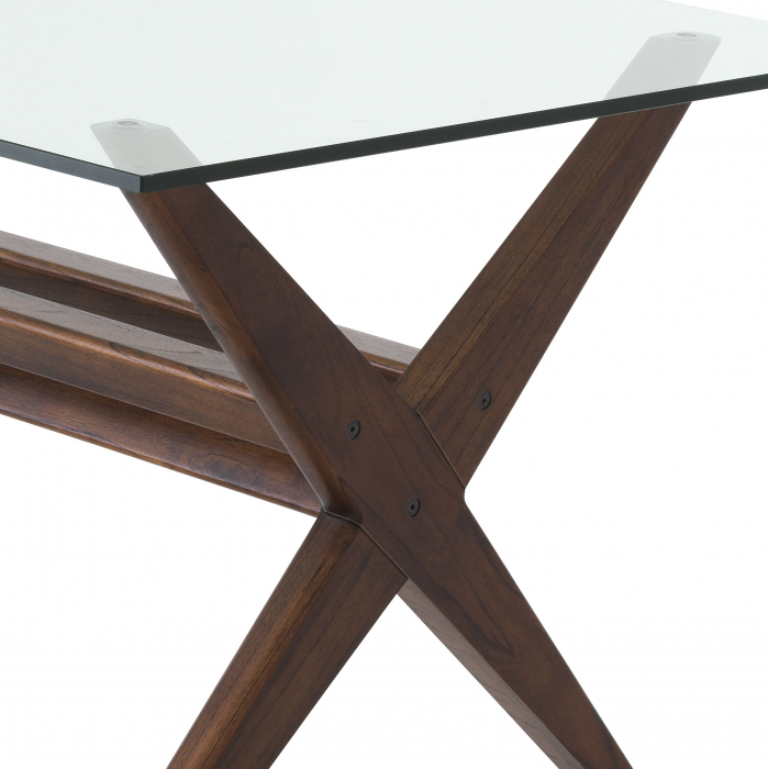 Masa dining lux Maynor 230x100 cm lemn mindi maro/negru, top sticla transparenta | Eichholtz - 114182 [4]
