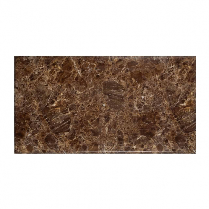 Masa dining lux Randi 200x100 cm baza aurie otel, blat imitatie marmura maro, 9453 - Richmond Interiors [3]