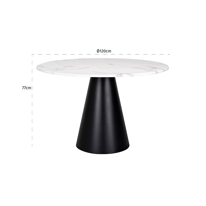 Masa dining lux rotunda Cimba, Ø 120 cm, blat marmura artificala, baza otel inoxidabil, 9915 - Richmond Interiors [3]
