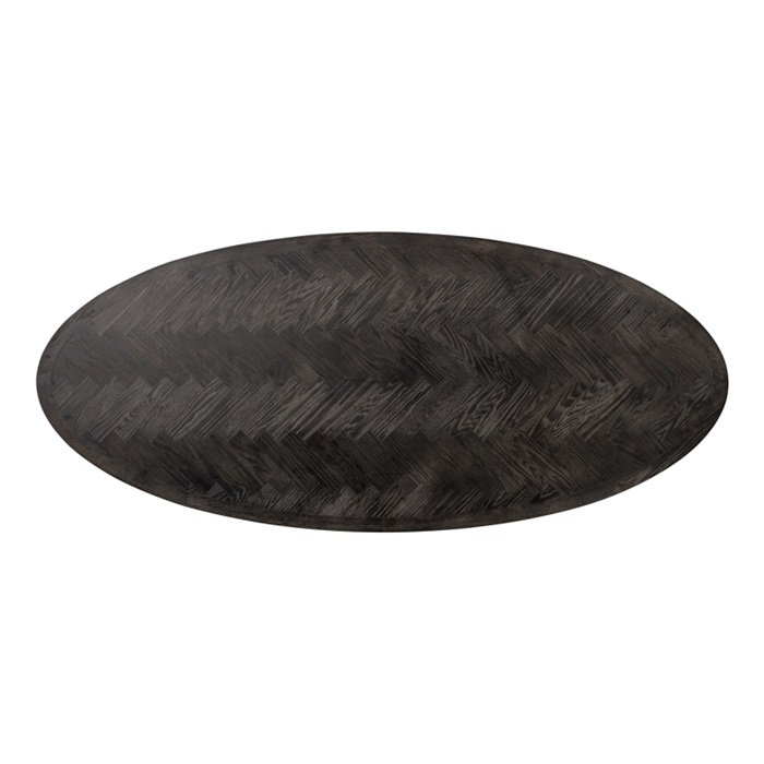 Masa dining ovala Daibi premium, 100x230 cm, blat lemn stejar _i picioare metal, 7378 - Richmond Interiors [4]