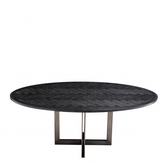   Masa de dining Melchior oval din furnir de steBorcan cărbune 113270 EICHHOLTZ [3]