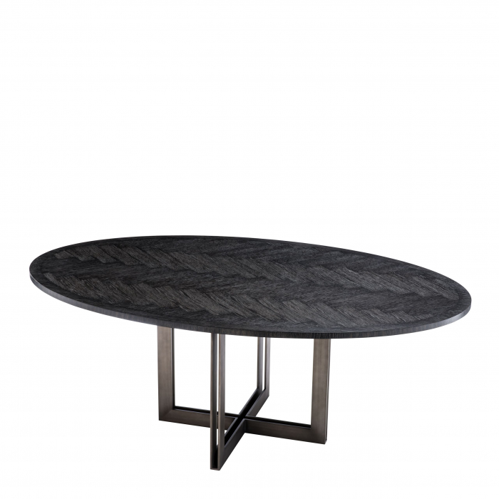   Masa de dining Melchior oval din furnir de steBorcan cărbune 113270 EICHHOLTZ [4]