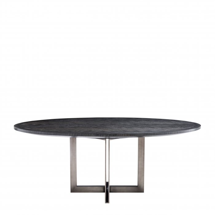  Masa de dining Melchior oval din furnir de steBorcan cărbune 113270 EICHHOLTZ [2]