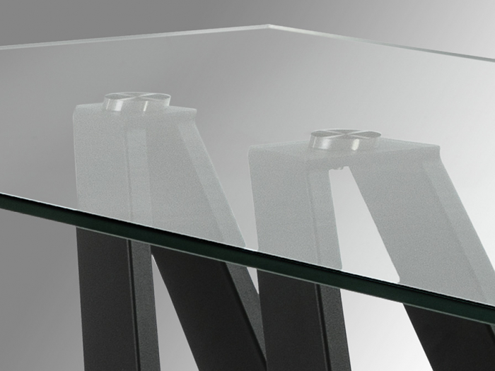 Masa dining premium Dona, 180x90 cm, baza metal, blat de sticla, 758022 - Schuller [3]