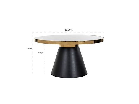 Masa dining rotunda premium Senia, Ø 140 cm, blat marmura artificiala, baza din otel inoxidabil, 7362 - Richmond Interiors [2]