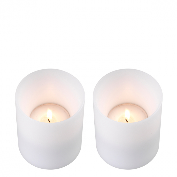   Lumânare artificială adâncă ø 10 x H. 12 cm albă S/2 110883 EICHHOLTZ [3]
