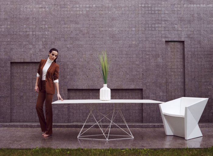 Masa exterior Faz 200x100x72 cm, baza metal model modern geometric, 54053 - Vondom [12]