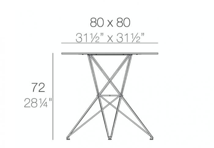 Masa exterior Faz 80x80x72 cm, model modern geometric, baza metal, 54106C BE B - Vondom [2]