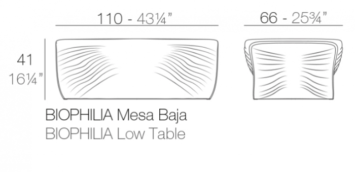 Masa exterior iluminare LED Biophilia, diverse finisaje, 110x66x41 cm, design modern, 59004FP - Vondom [35]