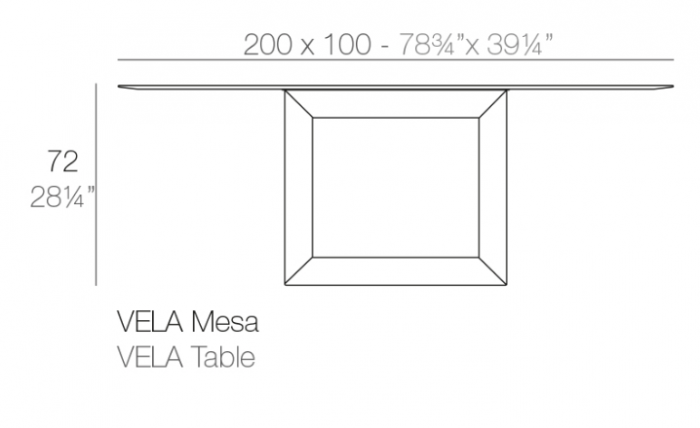 Masa exterior iluminare LED Vela, diverse finisaje, 200x100x72 cm, design modern, 54050 - Vondom [17]