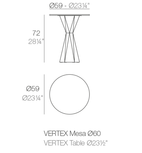 Masa exterior iluminare LED Vertex Ø59x72 cm picior polipropilena, blat HPL, 51010 - Vondom [10]