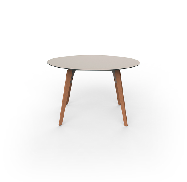 Masa exterior rotunda Faz Ø120x74 cm, blat HPL/DEKTON®, picioare lemn, 54323 BE W - Vondom [3]