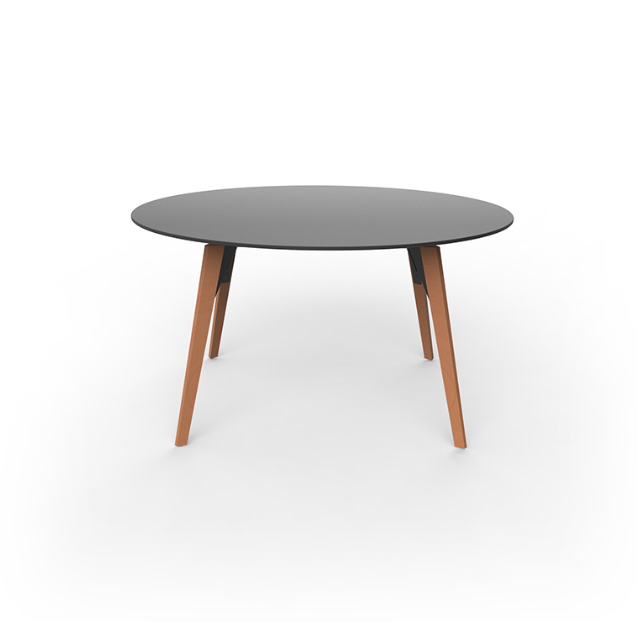 Masa exterior rotunda Faz Ø140x74 cm, blat HPL/DEKTON®, picioare lemn, 54324 BE W - Vondom [2]
