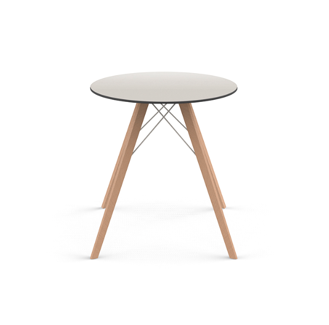 Masa exterior rotunda Faz √∏70x74 cm, blat HPL/DEKTON®, picioare lemn, 54312 BE B - Vondom [3]
