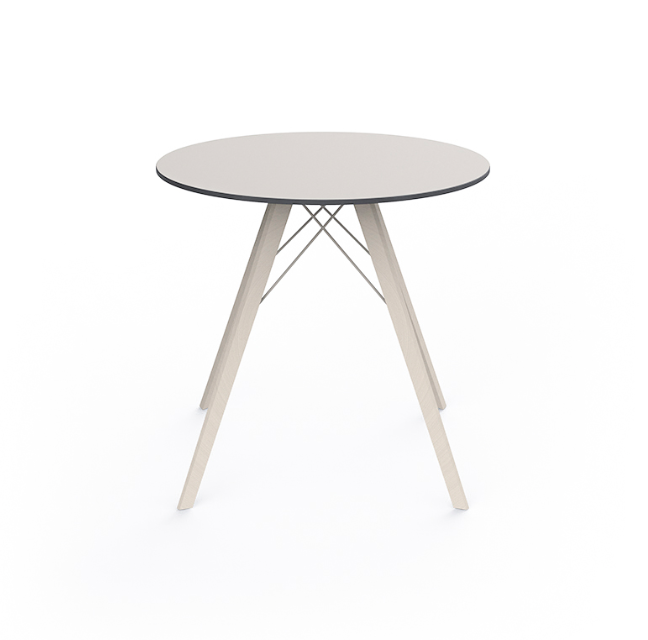 Masa exterior rotunda Faz √∏80x74 cm, blat HPL/DEKTON®, picioare lemn, 54314 BE W - Vondom [3]