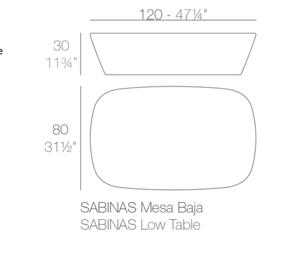 Masa exterior Sabinas 120x80x30 cm iluminare LED RGBW smart, 45008 - Vondom [16]