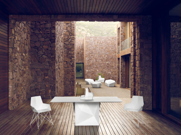 Masa iluminare LED RGBW Faz 200x100x72 cm, design modern geometric, 54016 - Vondom [5]
