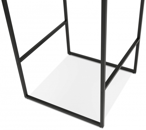 Masa inalta bar Arun 60x60x106 cm, blat alb, picioare negre, design industrial, BT00470WHBL - Kokoon [4]