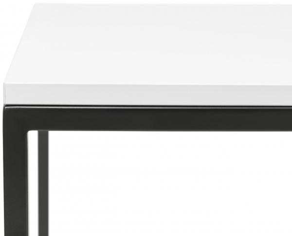 Masa inalta bar Arun 60x60x106 cm, blat alb, picioare negre, design industrial, BT00470WHBL - Kokoon [3]