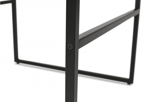 Masa inalta bar Arun 60x60x106 cm, blat alb, picioare negre, design industrial, BT00470WHBL - Kokoon [5]