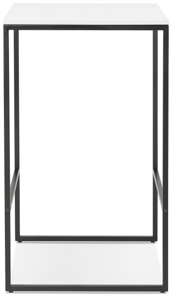 Masa inalta bar Arun 60x60x106 cm, blat alb, picioare negre, design industrial, BT00470WHBL - Kokoon [2]