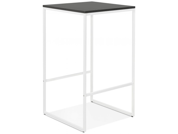 Masa inalta bar Arun 60x60x106 cm, blat negru, picioare albe, design industrial, BT00420BLWH - Kokoon [2]